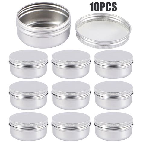 Metal Round Tins Empty Jar: 10Pcs Tin Box with Clear Top 